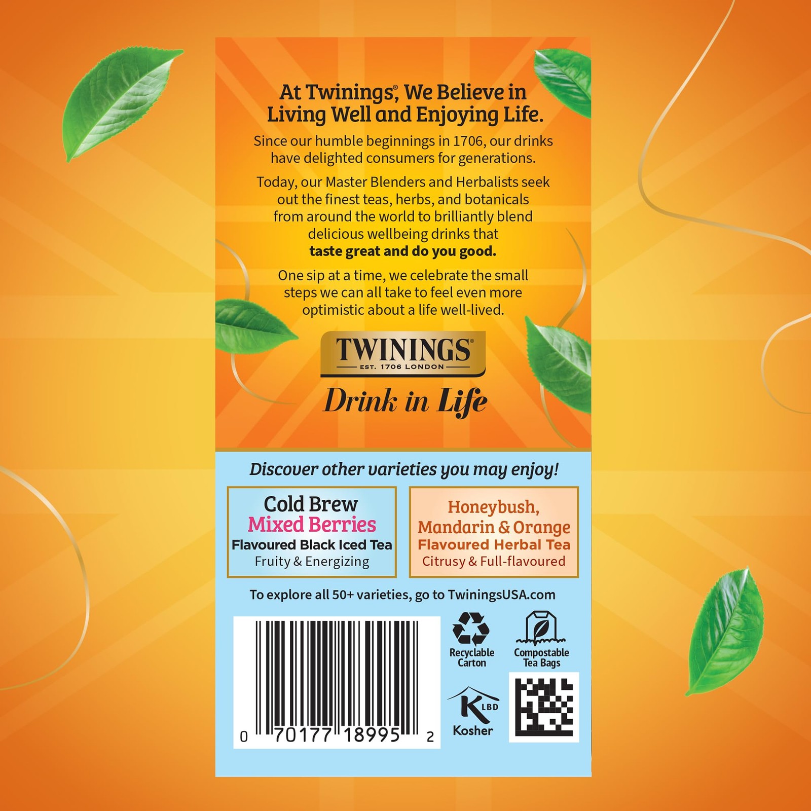 Peach Tea 20 Count Natural Iced Tea Bags Refreshing Orchard Flavor