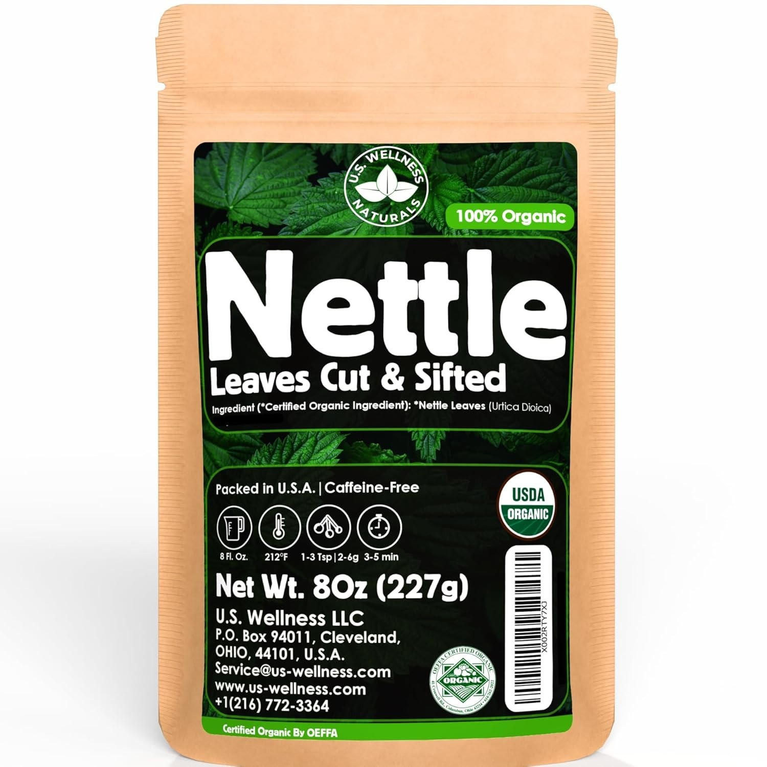 Nettle Tea – 8Oz REAL WILD HARVEST | 100% USDA Certified ORGANIC | Loose Leaf…