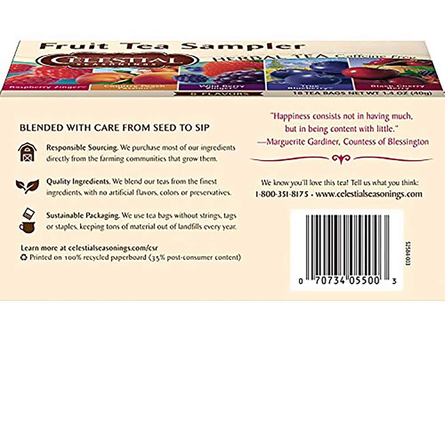 Elegant 18 Count Caffeine-Free Fruit Tea Sampler – Natural and Allergen-Free