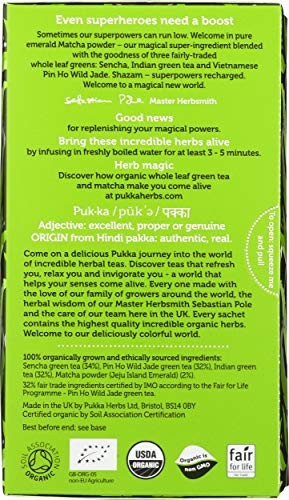 Pukka Supreme Green Matcha Tea 20 Count Organic Healthy Antioxidant Blend
