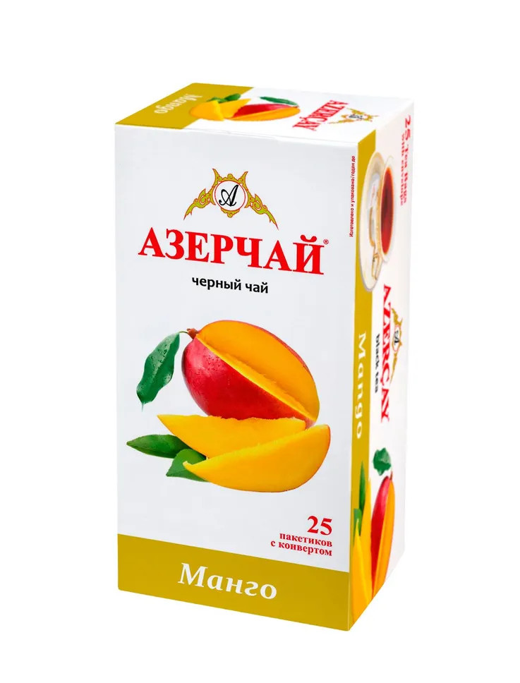 Azertea Mango Flavoured Black Tea – Азерчай- 25 Tea Bags – Azercay – Azerbaijan
