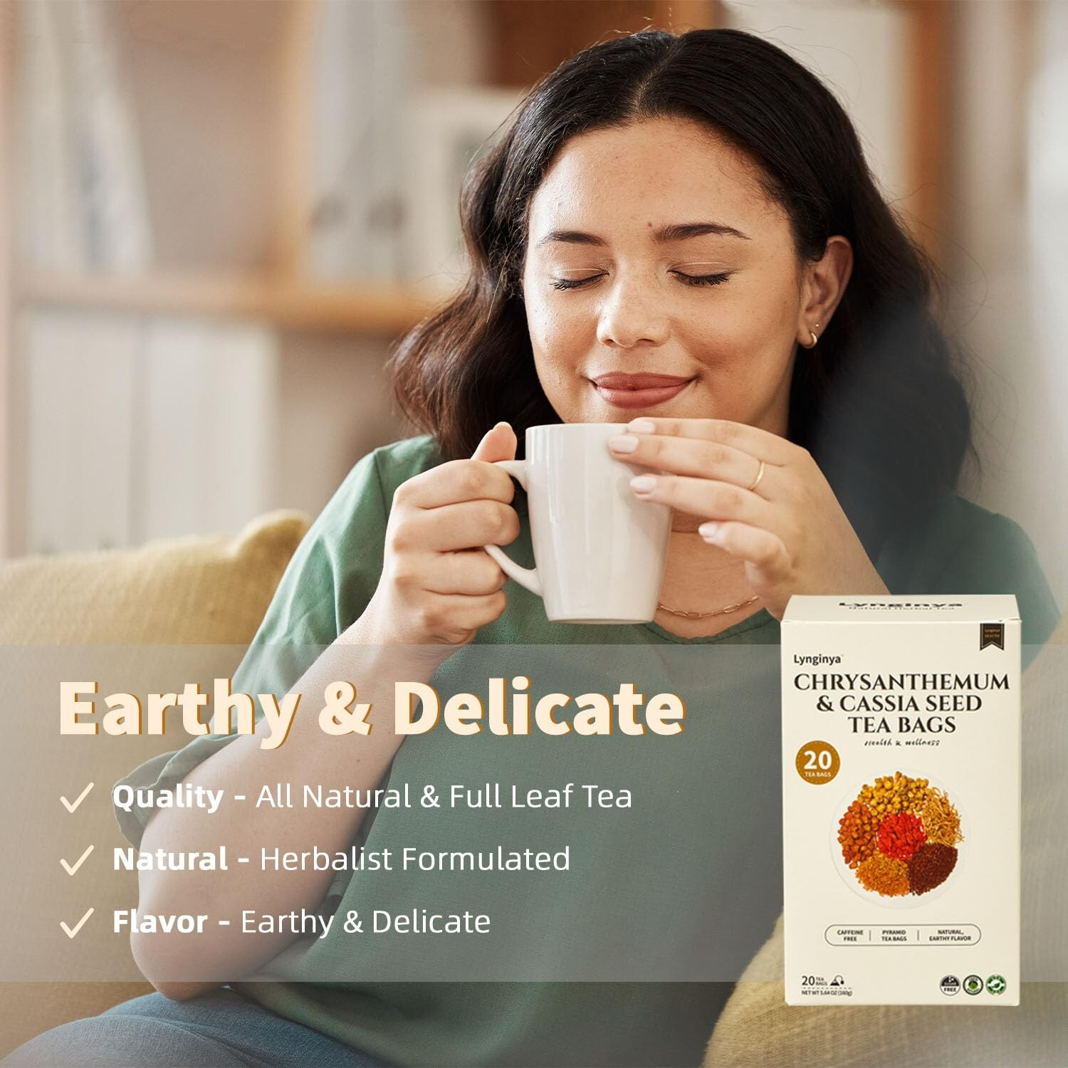 Lynginya 40 Chrysanthemum & Cassia, 120 Dandelion Root or 120 Spearmint Tea Bags