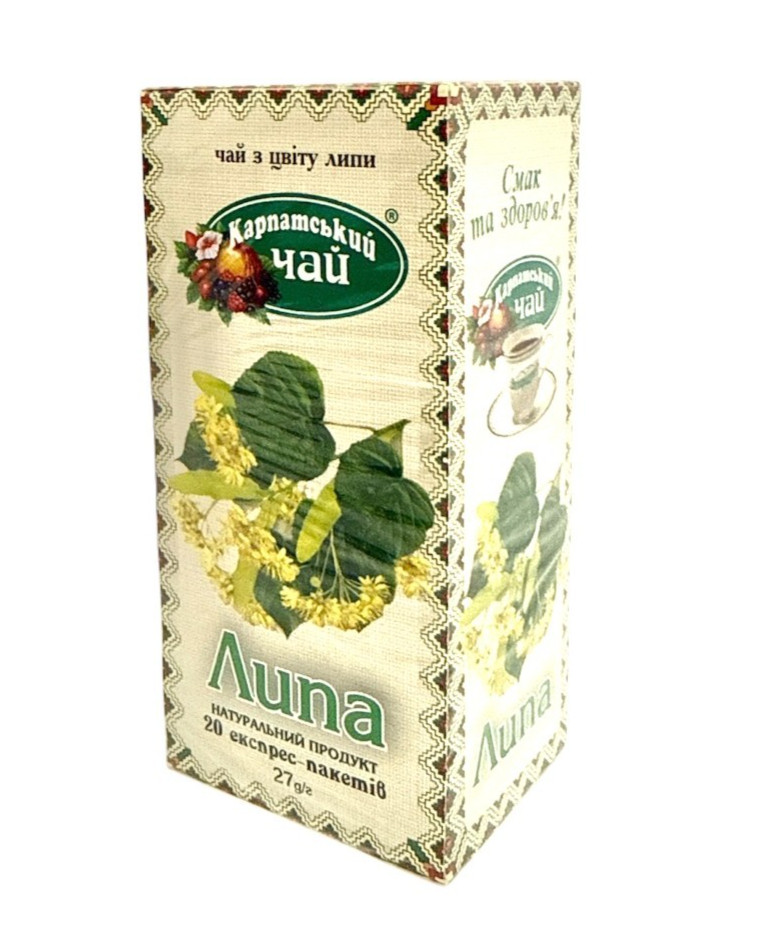 Carpathian Linden Tea 100% Natural – 20 Bags, 27g – Pack of 2 – Ukraine
