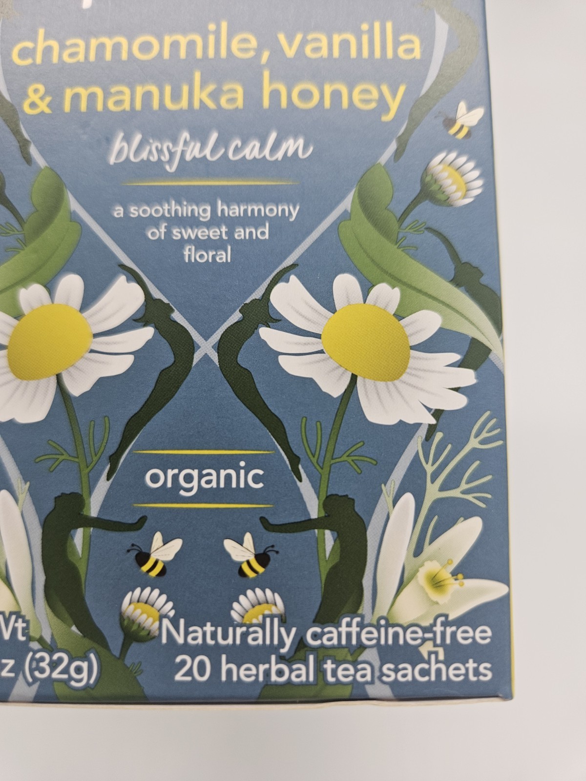 Organic Herbal Tea, Chamomile, Vanilla & Manuka Honey, Caffeine Free, 20