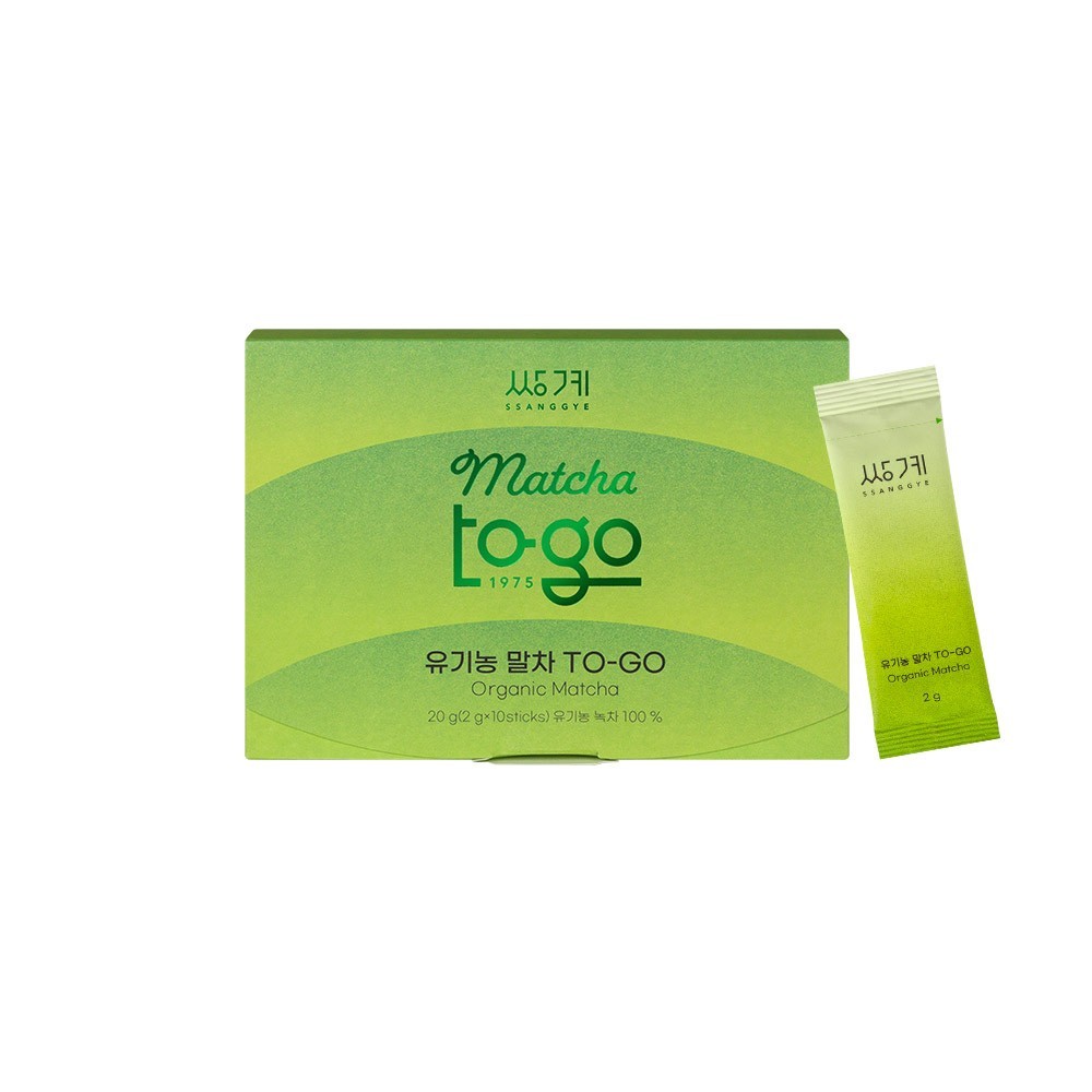 Ssanggye Organic Matcha Powder Sticks 100% Jeju Korea Green Tea 10 Packs 20g