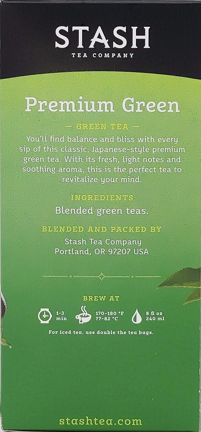 2 Box Stash Premium Green Tea. 60 Tea Bags. Blended Green Tea.