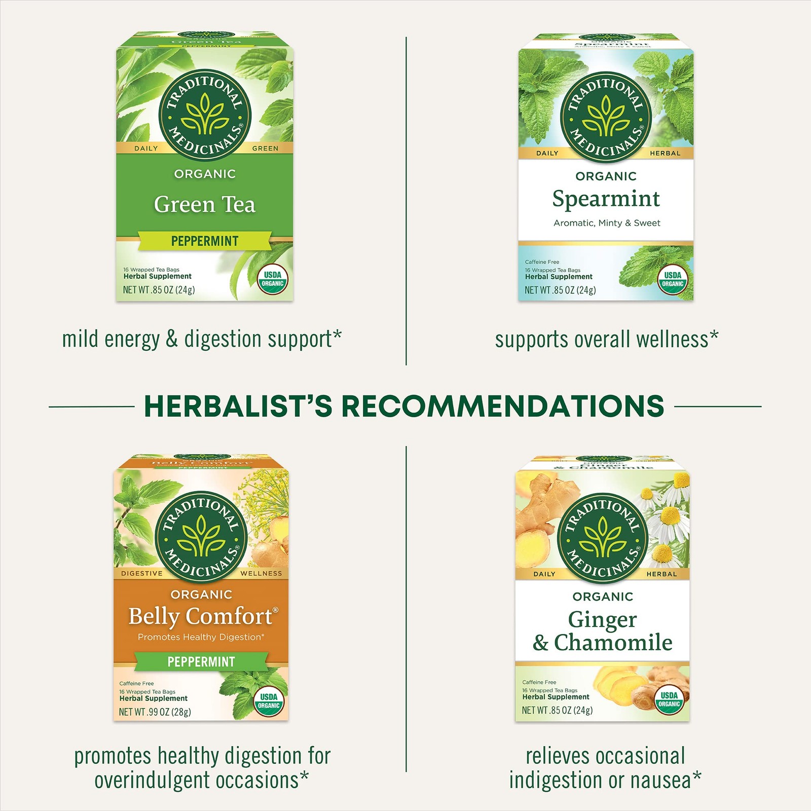 Traditional Medicinals Tea, Organic Triple 16 count (Pack of 1), No Color