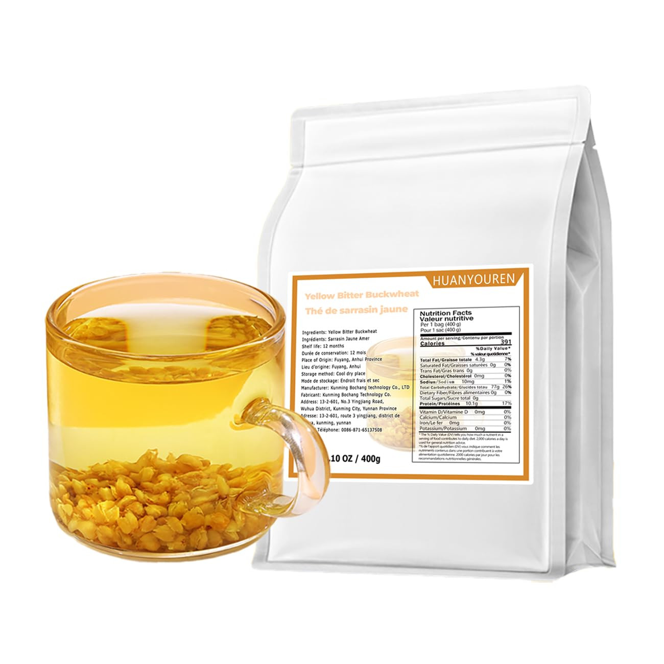 Yellow Bitter Buckwheat Tea 400G (14.1Oz) in Individual Small Bags