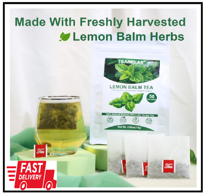 TEARELAE – Lemon Balm Tea Bag – 1.5g X 50 Count – Pure Natural Dried Lemon Balm
