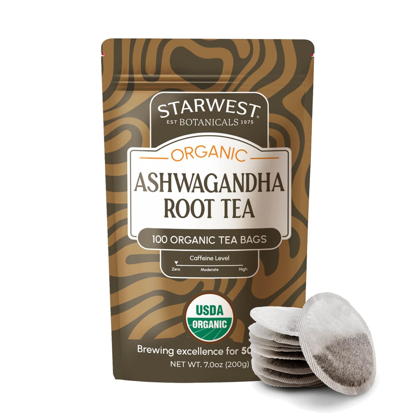 Organic Ashwagandha Tea – Caffeine 100 Count (Pack of 1)