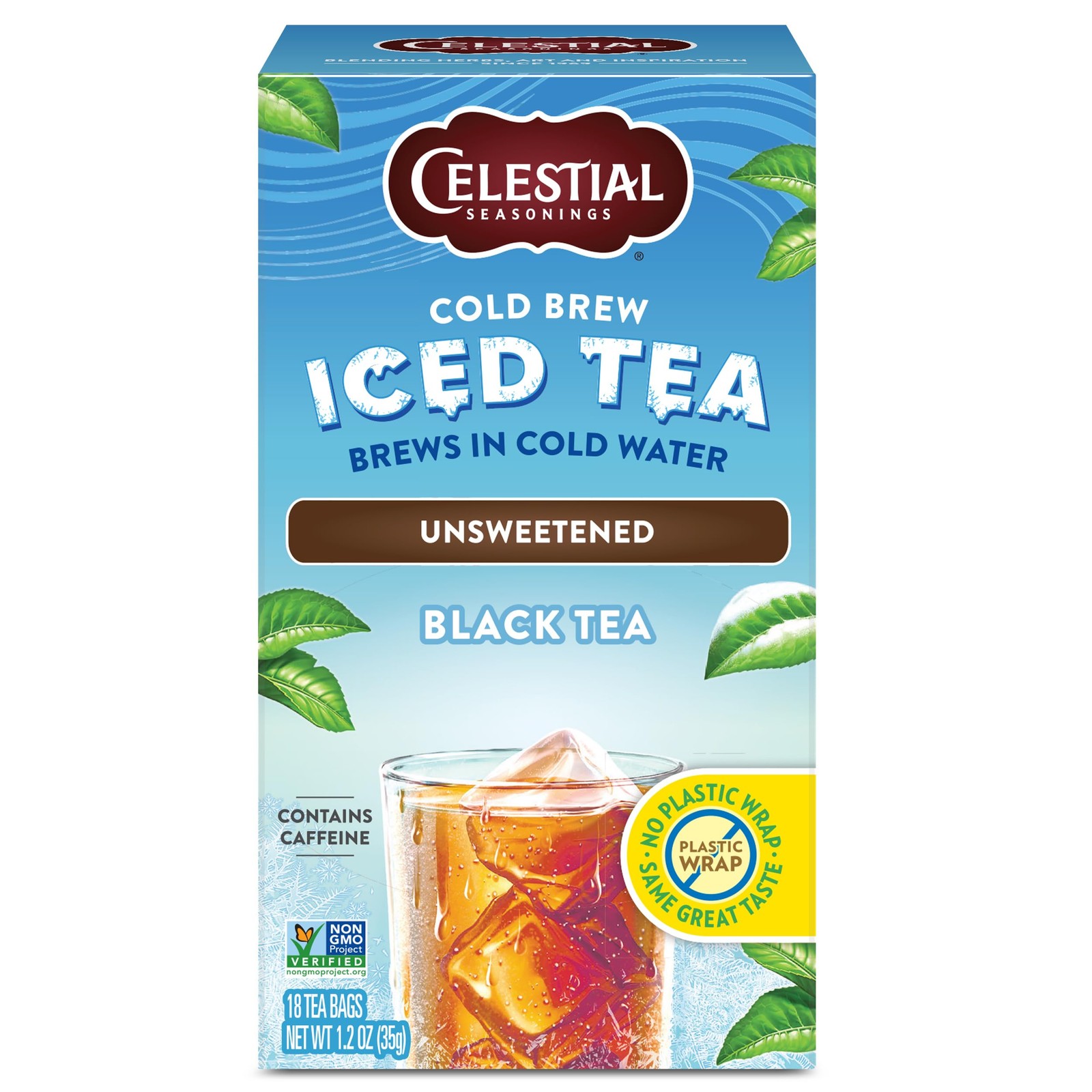 18 Count Cold Brew Black Tea Bags Non Gmo Single Serve Instant Tea
