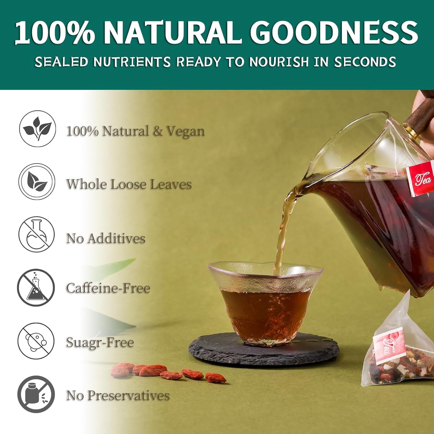 Monbrizz kidney tea formula Ginseng Six treasure tea te divina maca root Goji