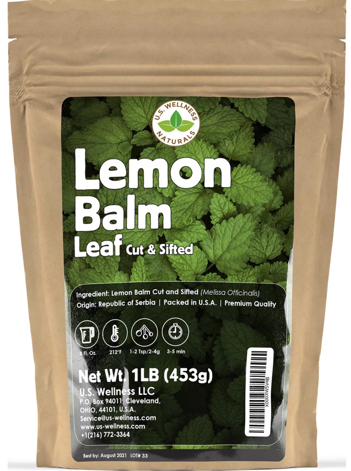 Lemon Balm Herbal Tea Loose Leaf Dried Melissa Officinalis 1 lb Bulk No Caffeine