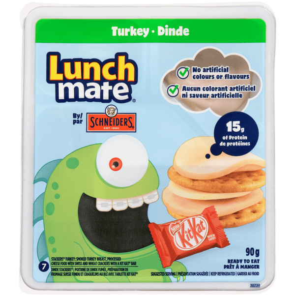 Schneiders Turkey Quality Bulk Large Lunch Mate Kit 90g/3.17oz (2/Case)