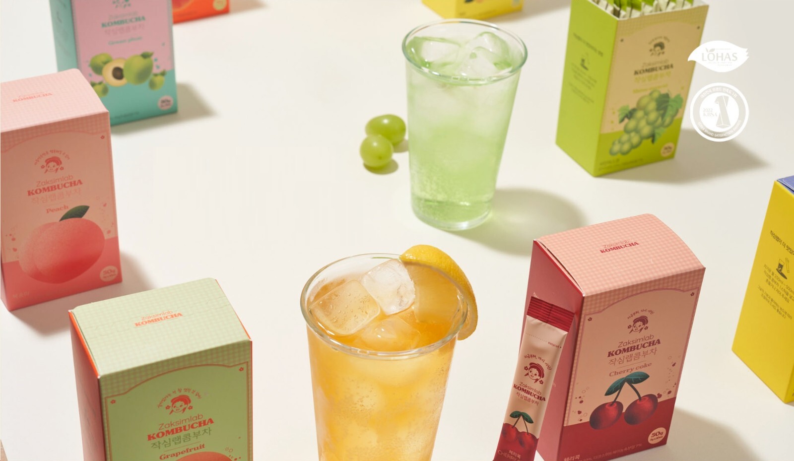 ZAKSIMLAB Kombucha 7 Flavours 5g x 10ea Probiotics Zero Sugar 15kcal Tea K-Food