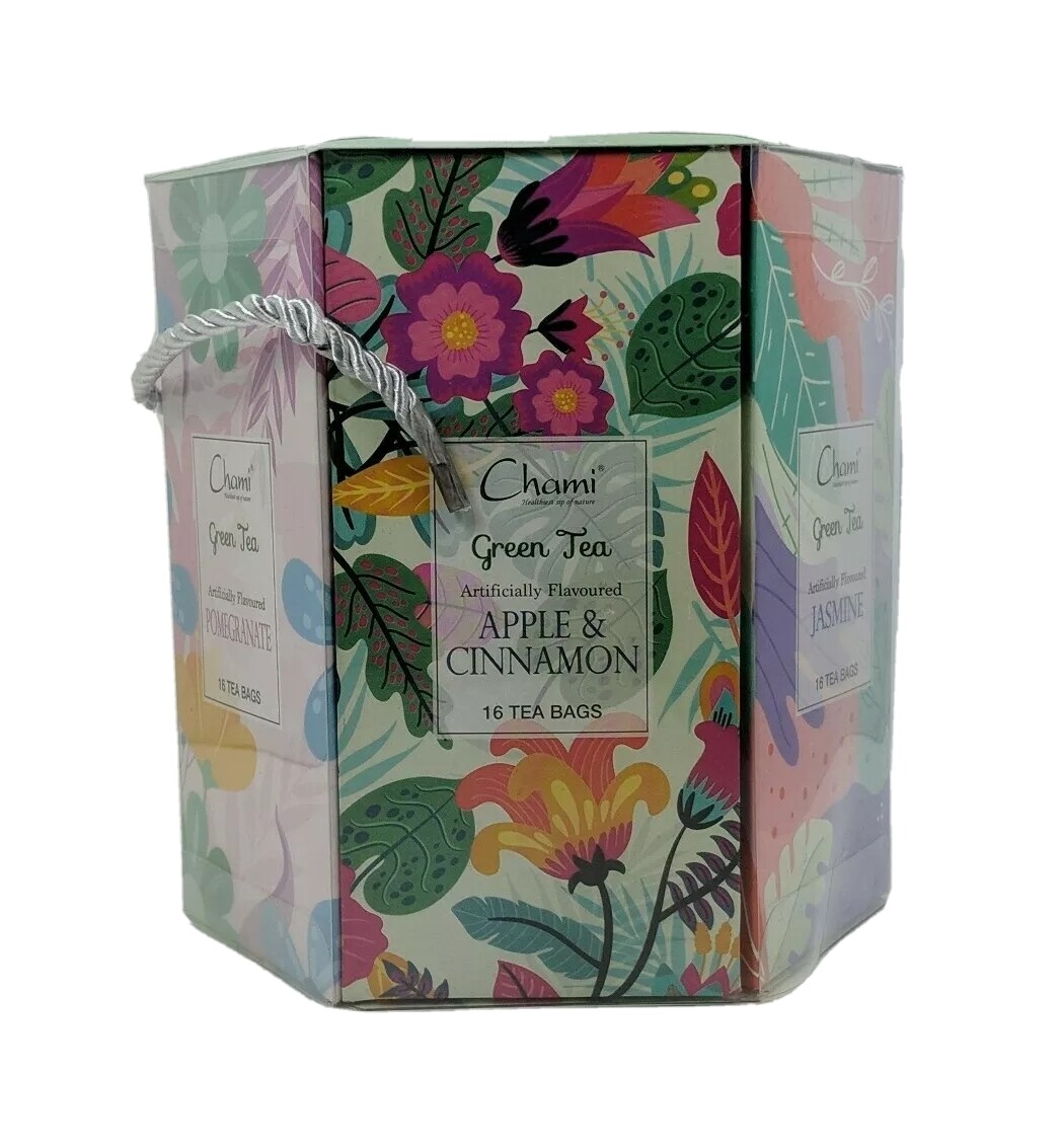 Chami 6 Flavor Tea Sampler 96 Tea Bag Sachets Assorted Tea Gift Set