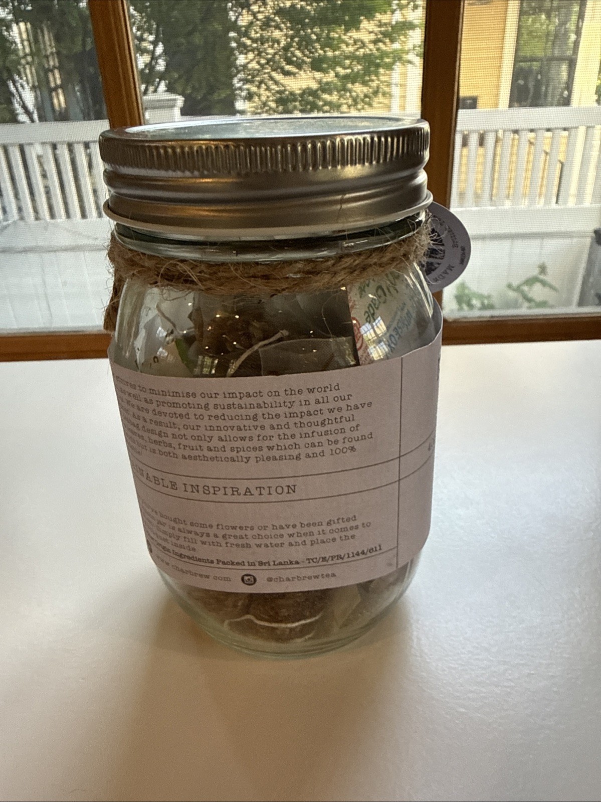 CHARBREW NIGHT TIME DETOX Tea Mason Jar – 16 Pyramid Tea Bags