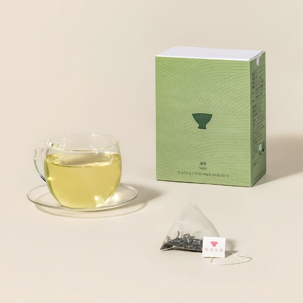 Korean Sejak Green Tea 10 Tea Bags Traditional Method Fresh Flavor 15g