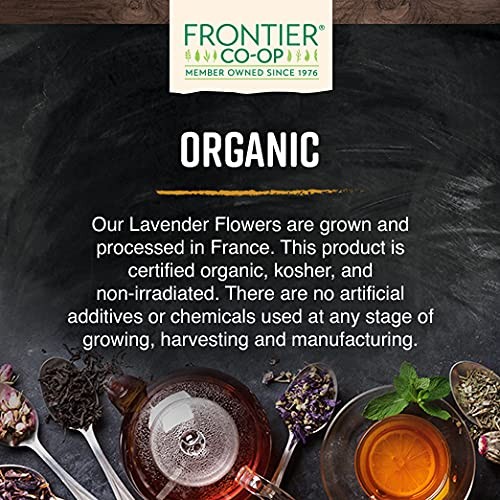 Frontier Co-op Organic Lavender Flowers 8oz Resealable Herbs for Cooking and Tea
