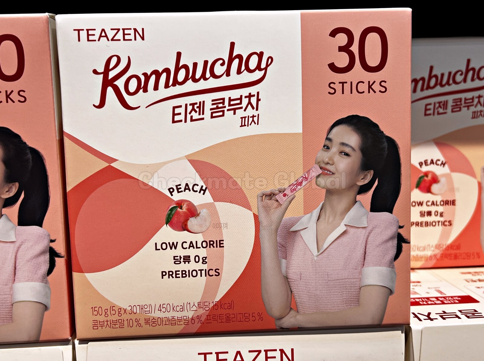 TEAZEN Kombucha Peach 30 Sticks | Sugar-Free Prebiotic