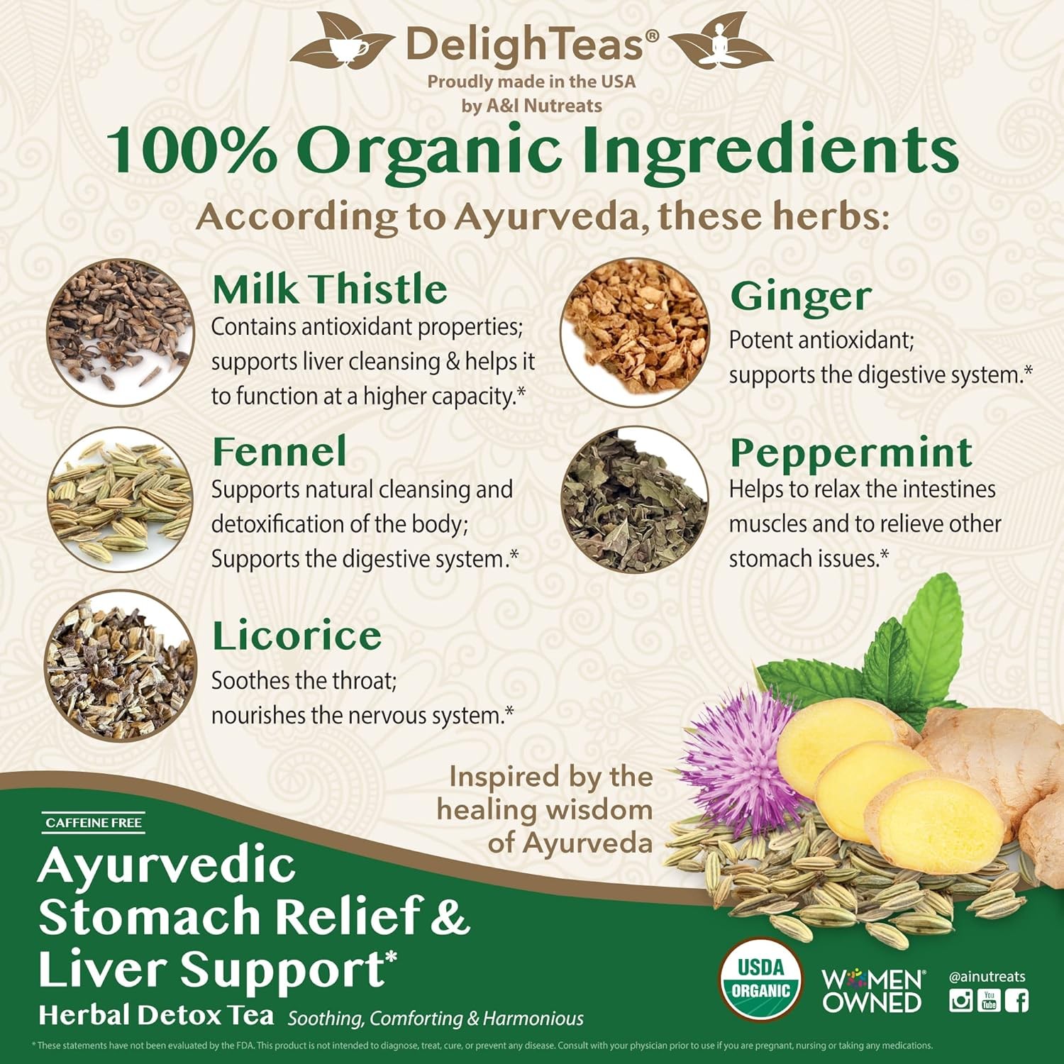 DelighTeas Liver Detox tea | Stomach Relief & Cleansing | Ayurvedic…
