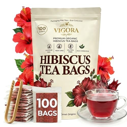 Hibiscus Tea Bags, Pure Hibiscus Tea, Caffeine Free, Prefect For Iced/Hot Tea