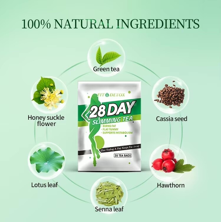 Slimming Tea Energy Boost Burn Fat Gut Cleanser Weight Loss Herbal Detox 28 days