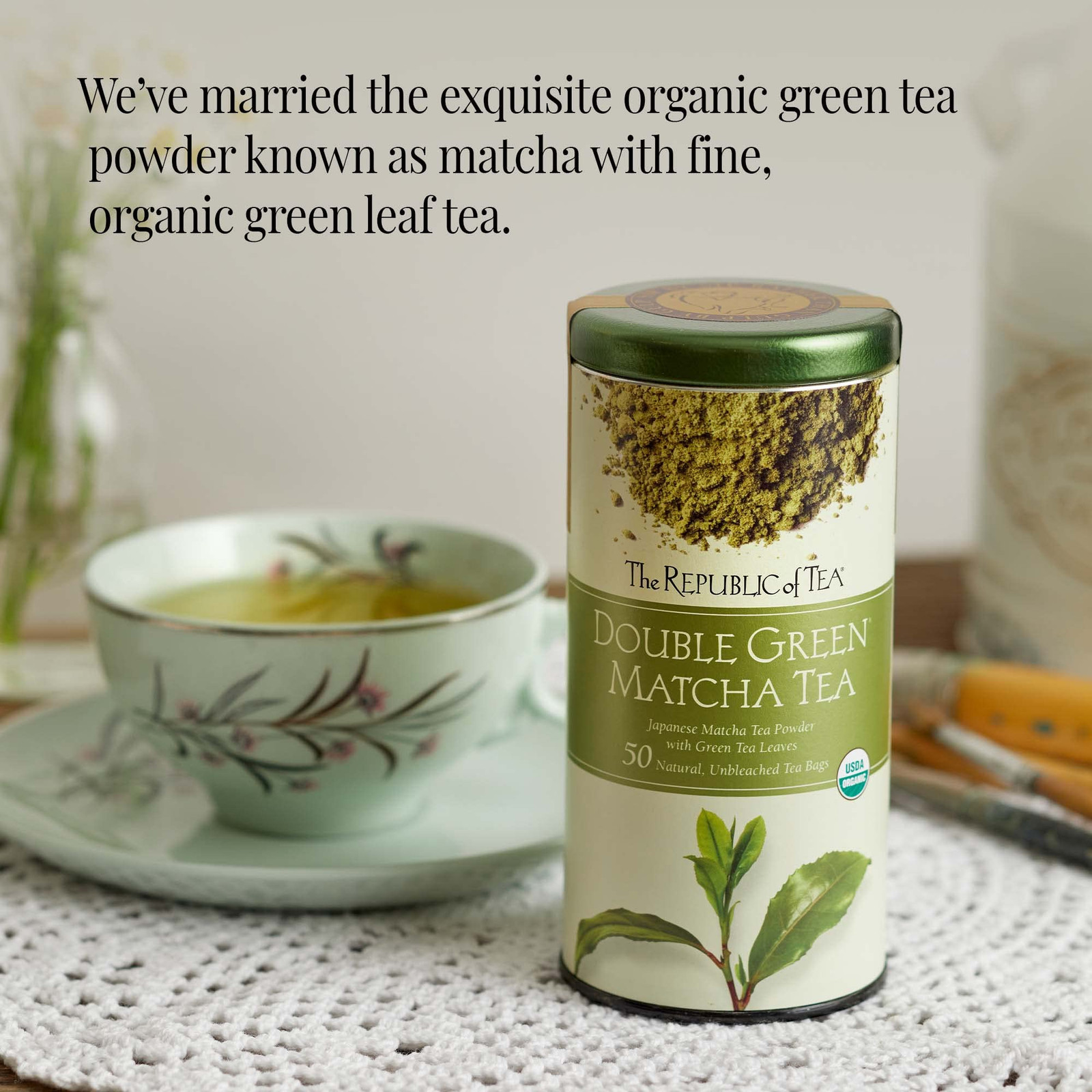 The Republic of Tea Organic Double Green Matcha Gourmet Blend of Organic Green