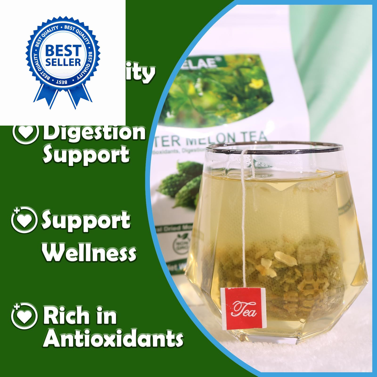 TEARELAE – Bitter Melon Tea Bags – 2g x 50 Count – 100% 50 (Pack of 1)