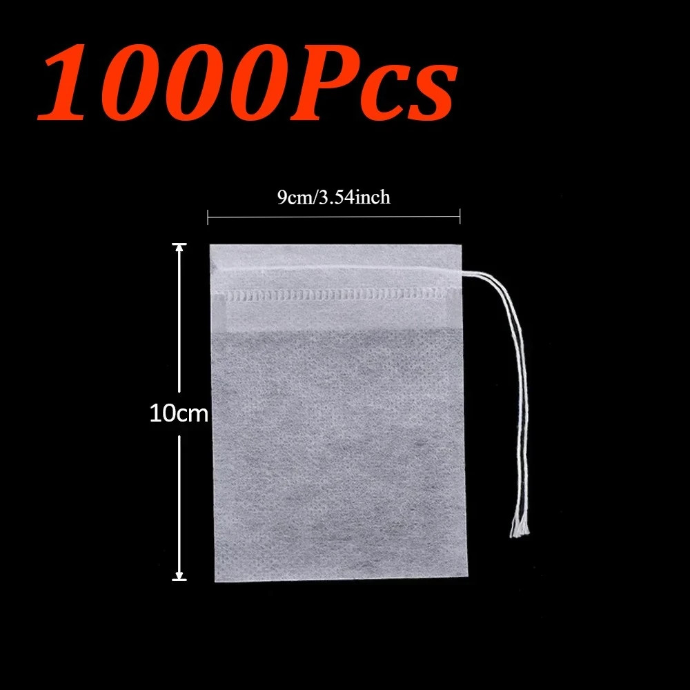 1000-100Pcs Disposable Tea Bags Empty Scented Tea Filter Bags Paper with Drawstr