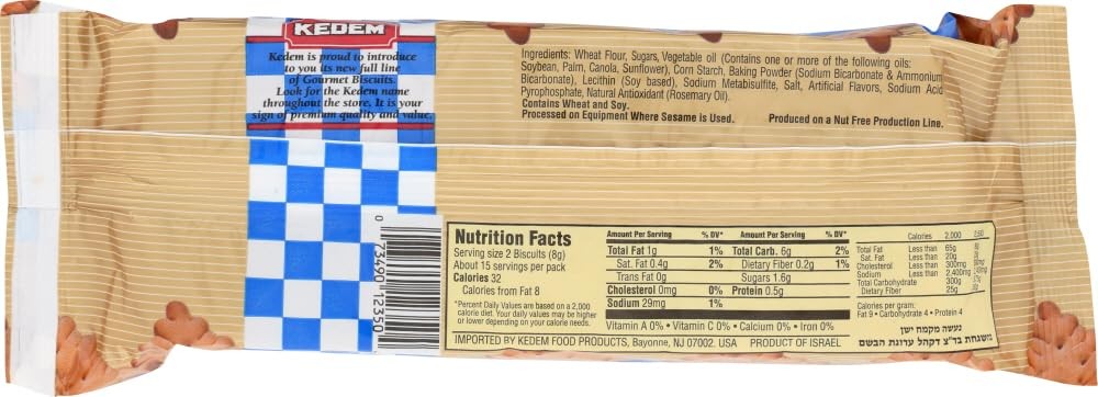 (Pack of 48) Kedem Tea Biscuit Plain Kosher Cookies Dessert 4.2 Oz