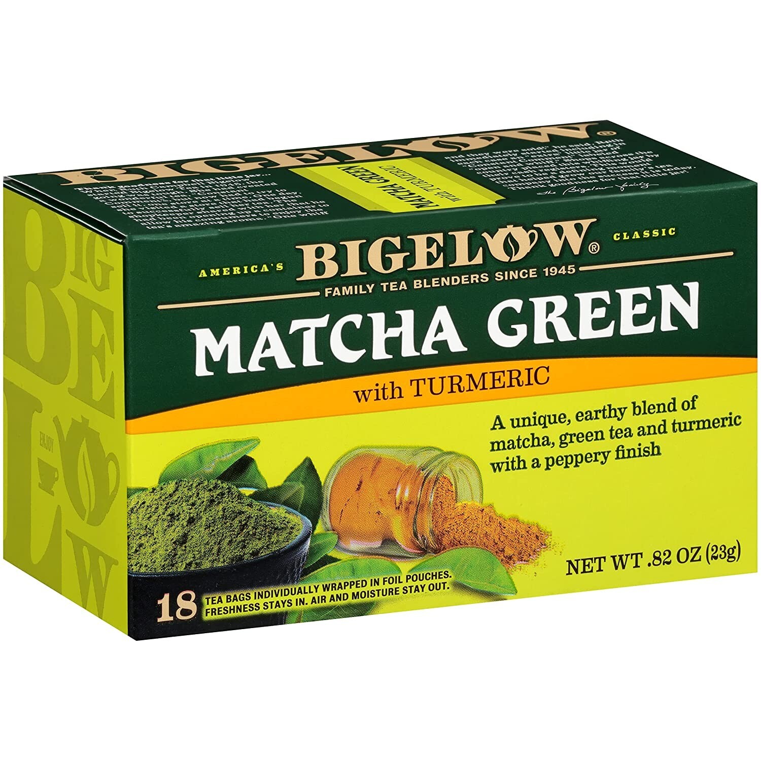 Lot NIB Bigelow Matcha Green Tea Turmeric 108 Bag Brew Thanksgiving Gif FreeShip