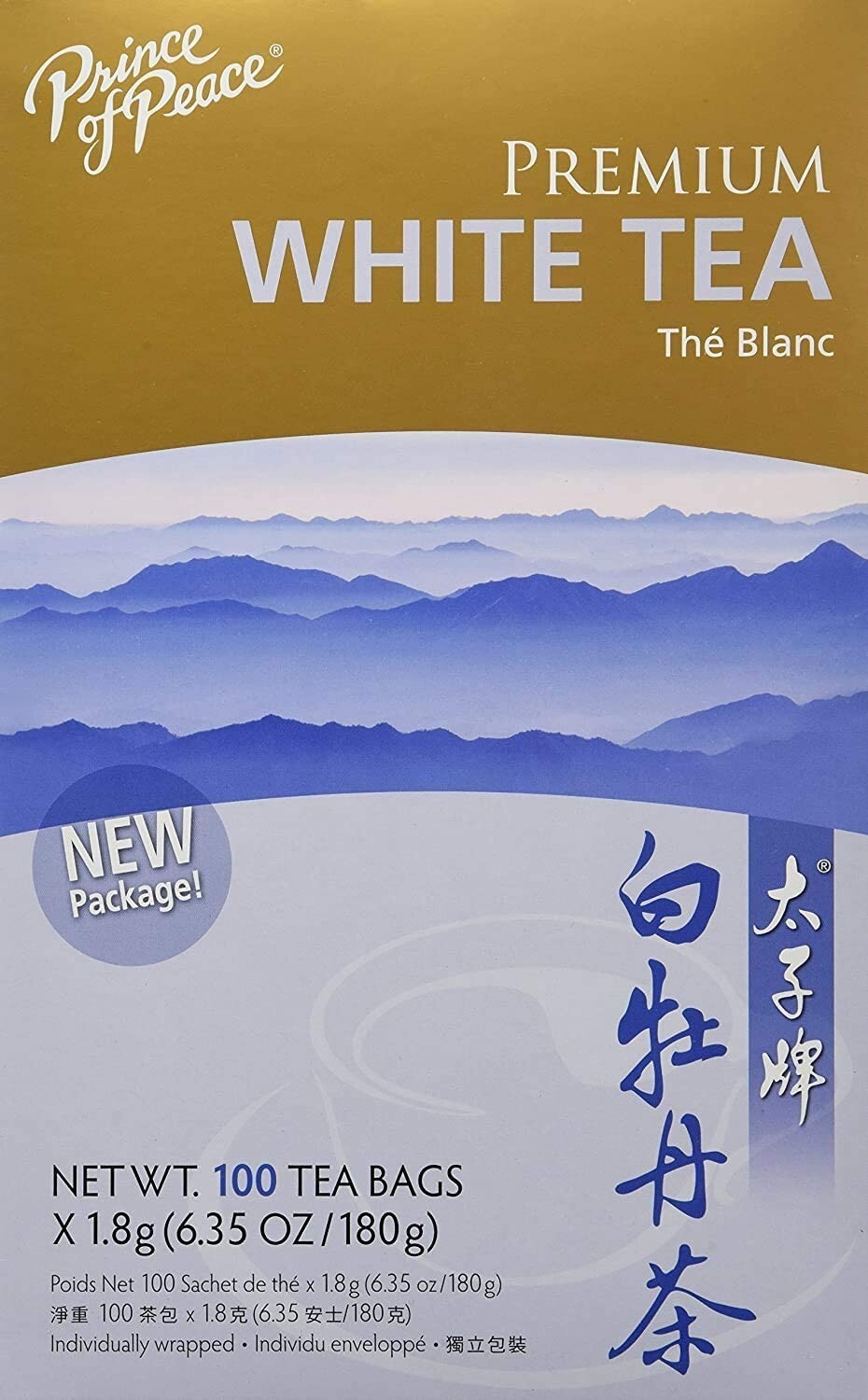 Prince of Peace Premium White Tea, 100-Count (Pack of 6)