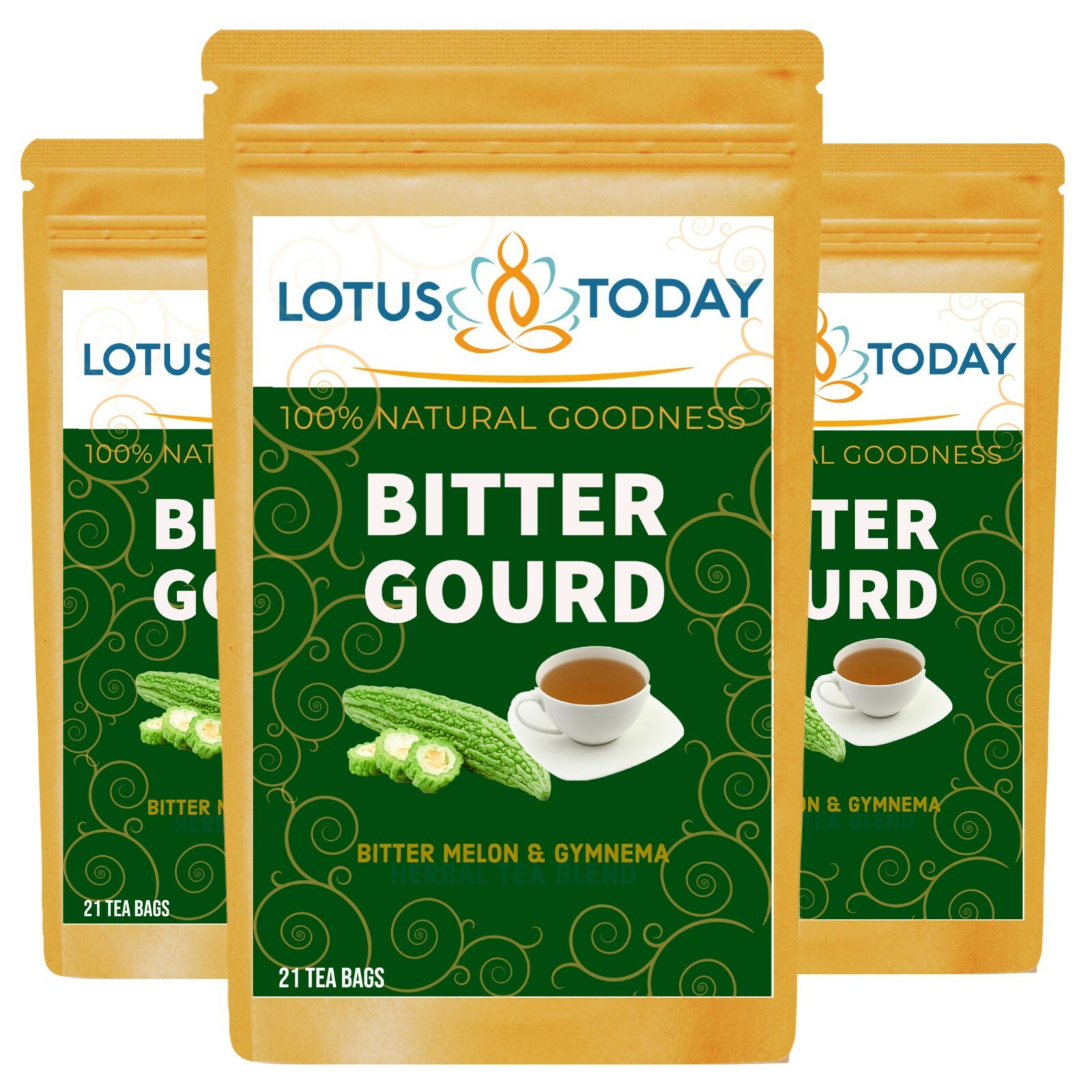 Bittermelon Herbal Tea ( Pack of 6 ) 120 Tea Bags Karela Cerassie Diabetic Diet