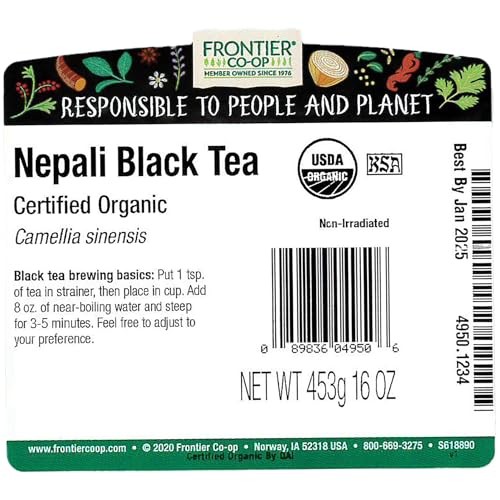 Organic Nepali Black Tea 16 Oz Frontier Co Op Earthy Sweet Floral Flavor