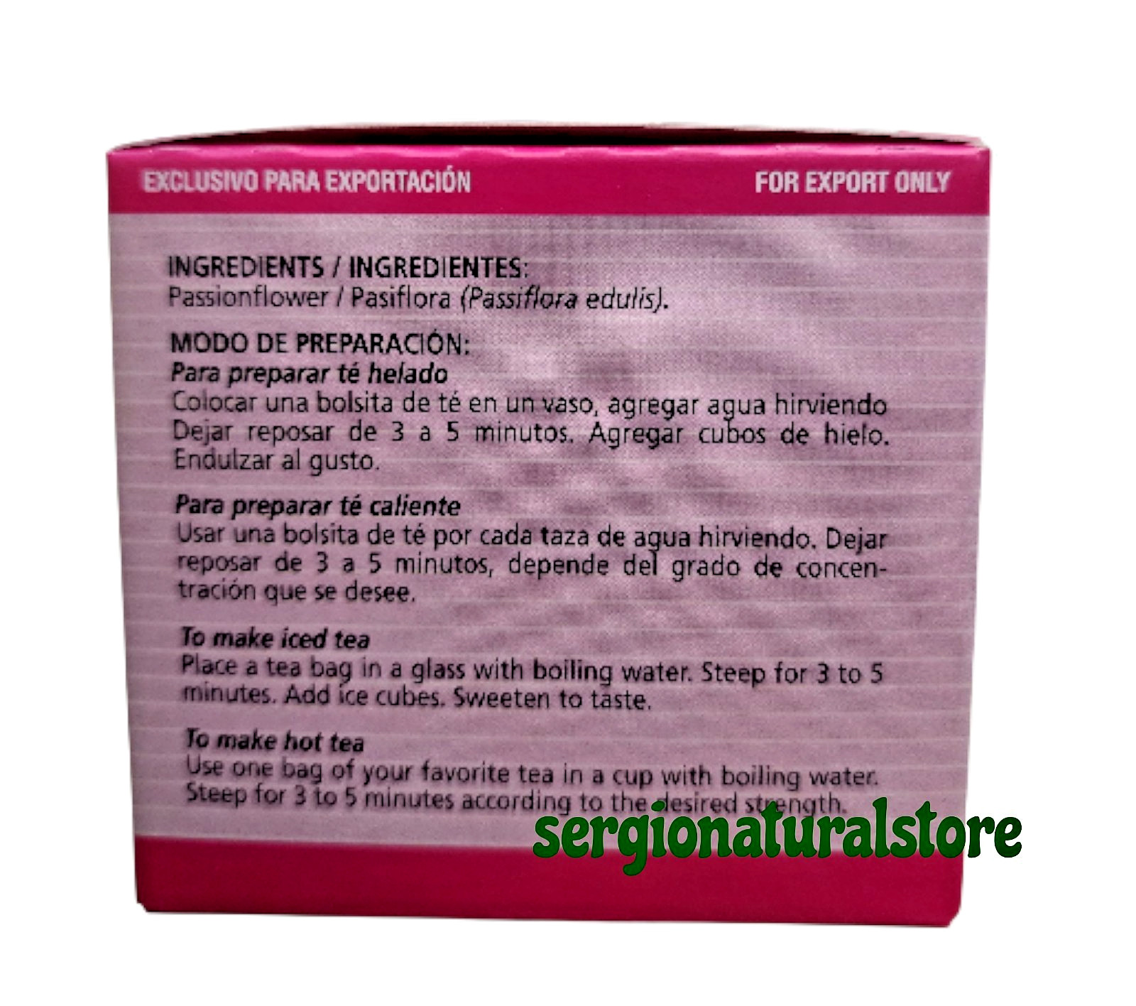 Plasifora Tea Herbal 25 bags TE de PASIFLORA Passion Flower Tea Free Shipping