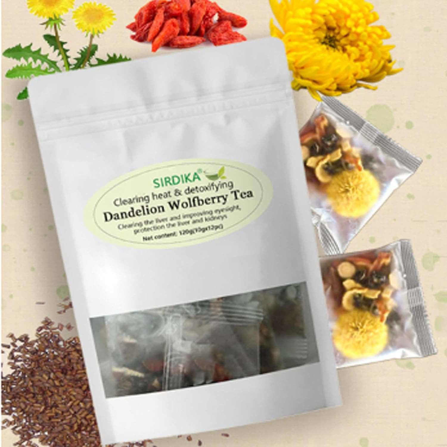 Dandelion Wolfberry Tea Bags,Dandelion Wolfberry Tea Organic Kidneys & Liver Tea
