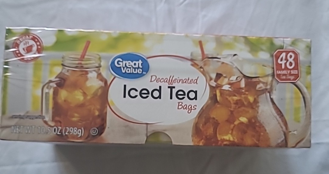 Great Value Decaffeinated Iced Tea, Tea Bags, 48 Ct,New