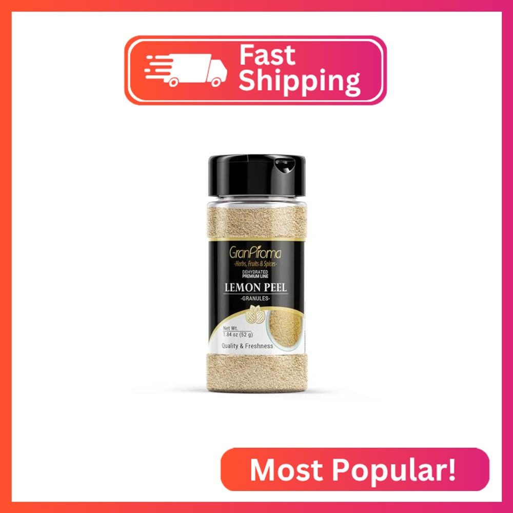 GranAroma Lemon Peel Granules, Versatile Seasoning, Teas, Dressings (1.84 Ounce)