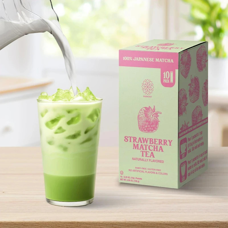 20 Harmony Strawberry Japanese Matcha, Sweetened w/ Organic Sugar On-the Go