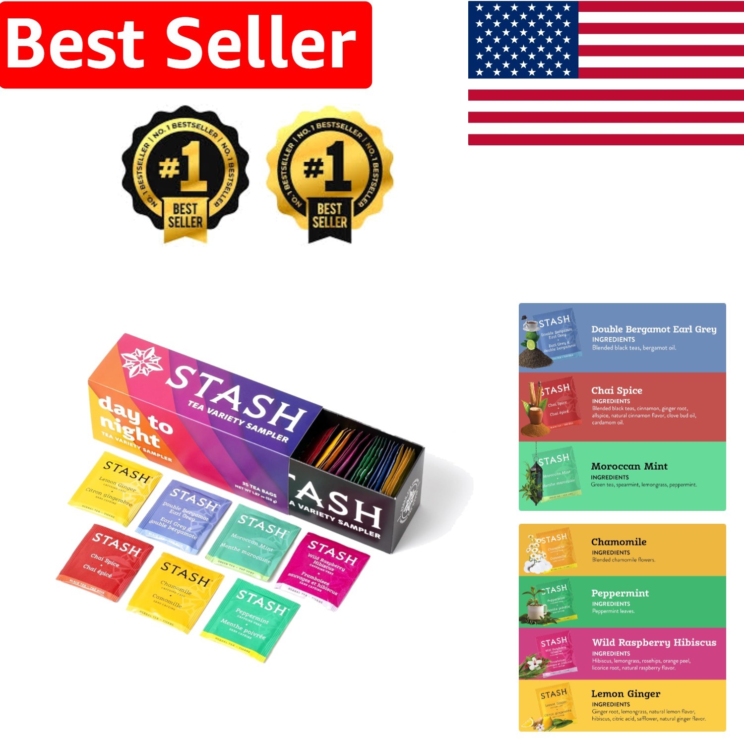 Gourmet Day to Night Tea Gift Set – 35 Flavorful Bags for All-Day Enjoyment