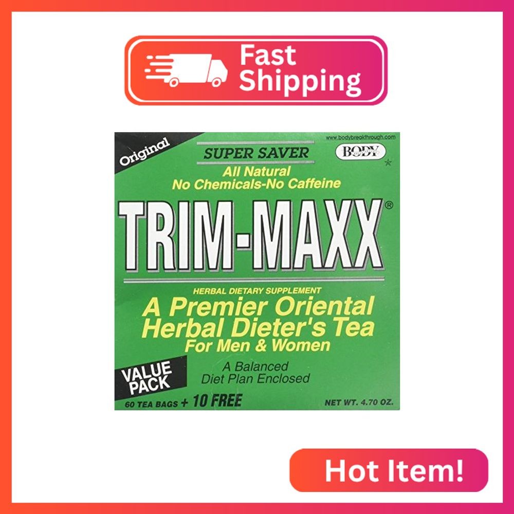 Body Breakthrough Trim Maxx Herbal Dieter’s Tea — 60 Tea Bags + 10 FREE