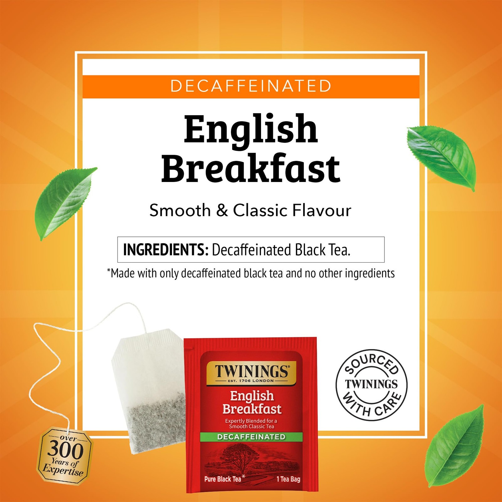 Twinings Decaffeinated English Breakfast Individually 20 Count (Pack of 6)