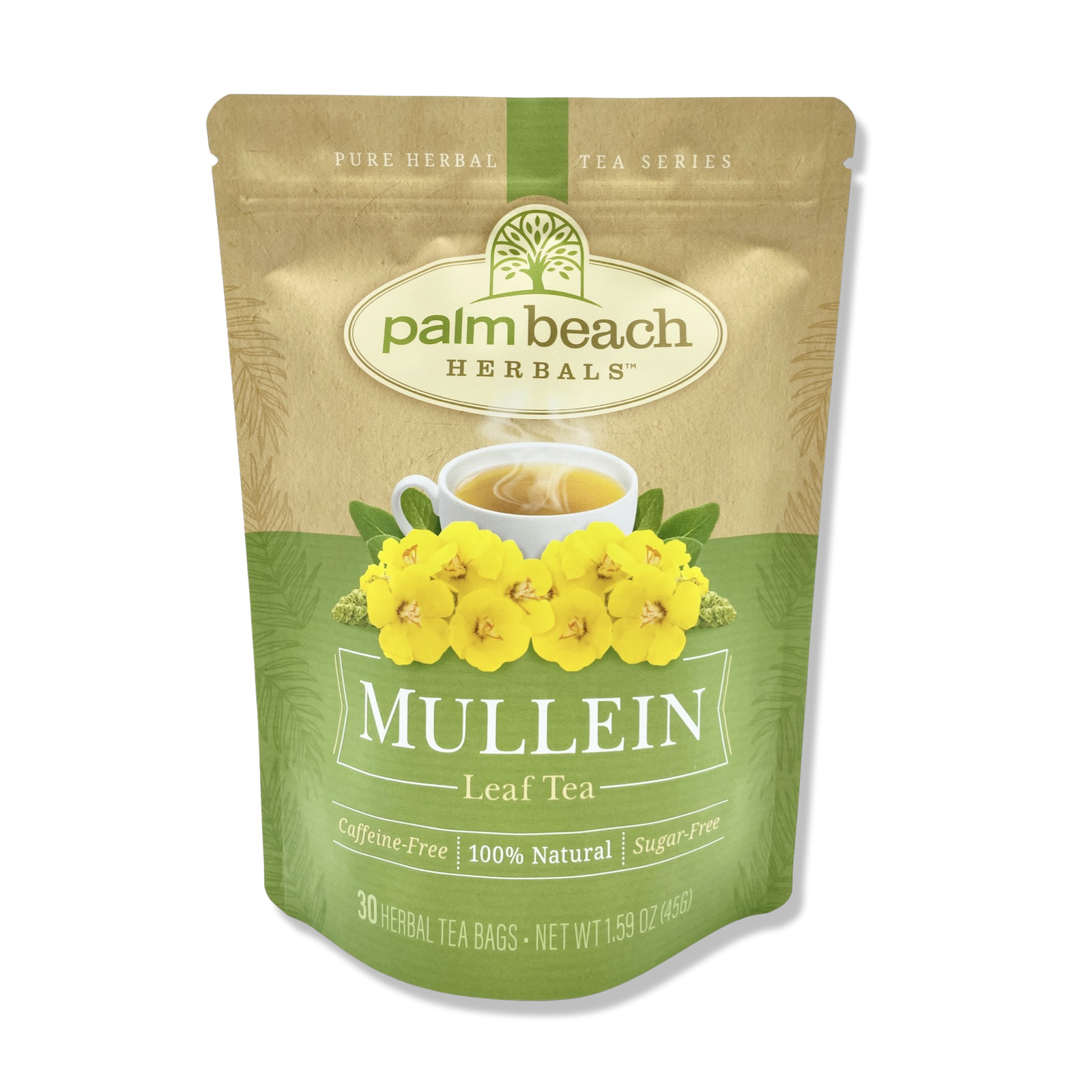 Mullein Leaf Tea by Palm Beach Herbals | 30ct, Caffeine-Free