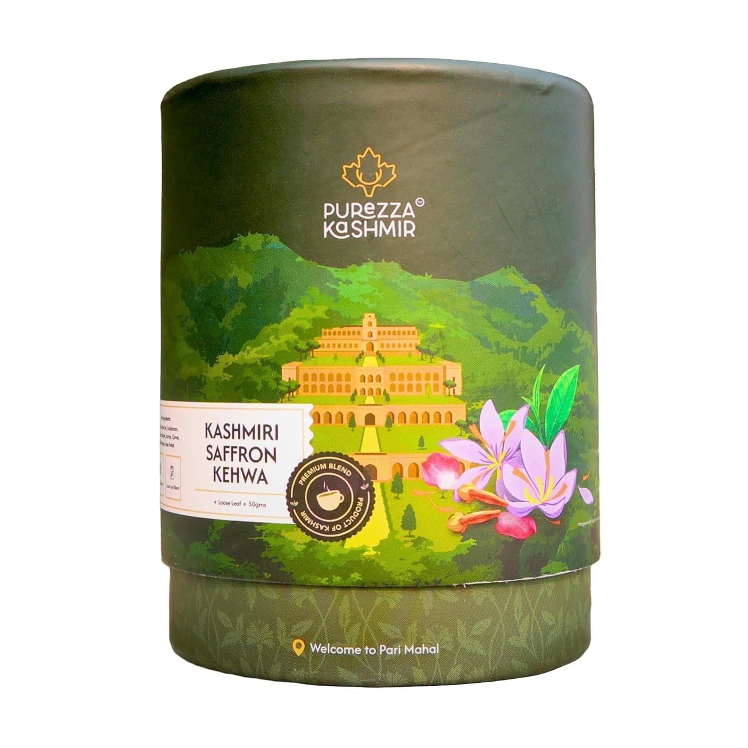 Purezza Kashmiri Saffron Kehwa Loose Leaf Tea 50g | Sugar Free Herbal Green Tea