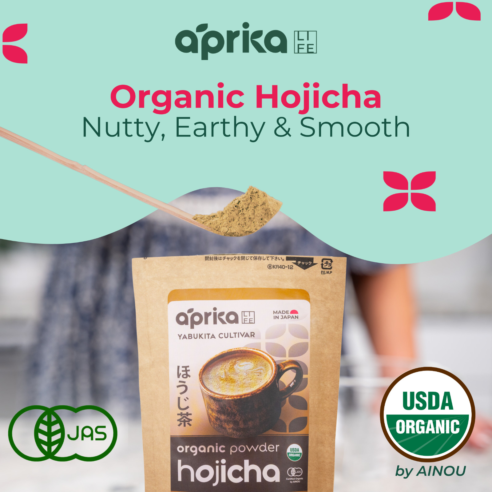Organic Hojicha Roasted Green Tea Powder – Authentic Japanese Tea 100g/3.5 oz