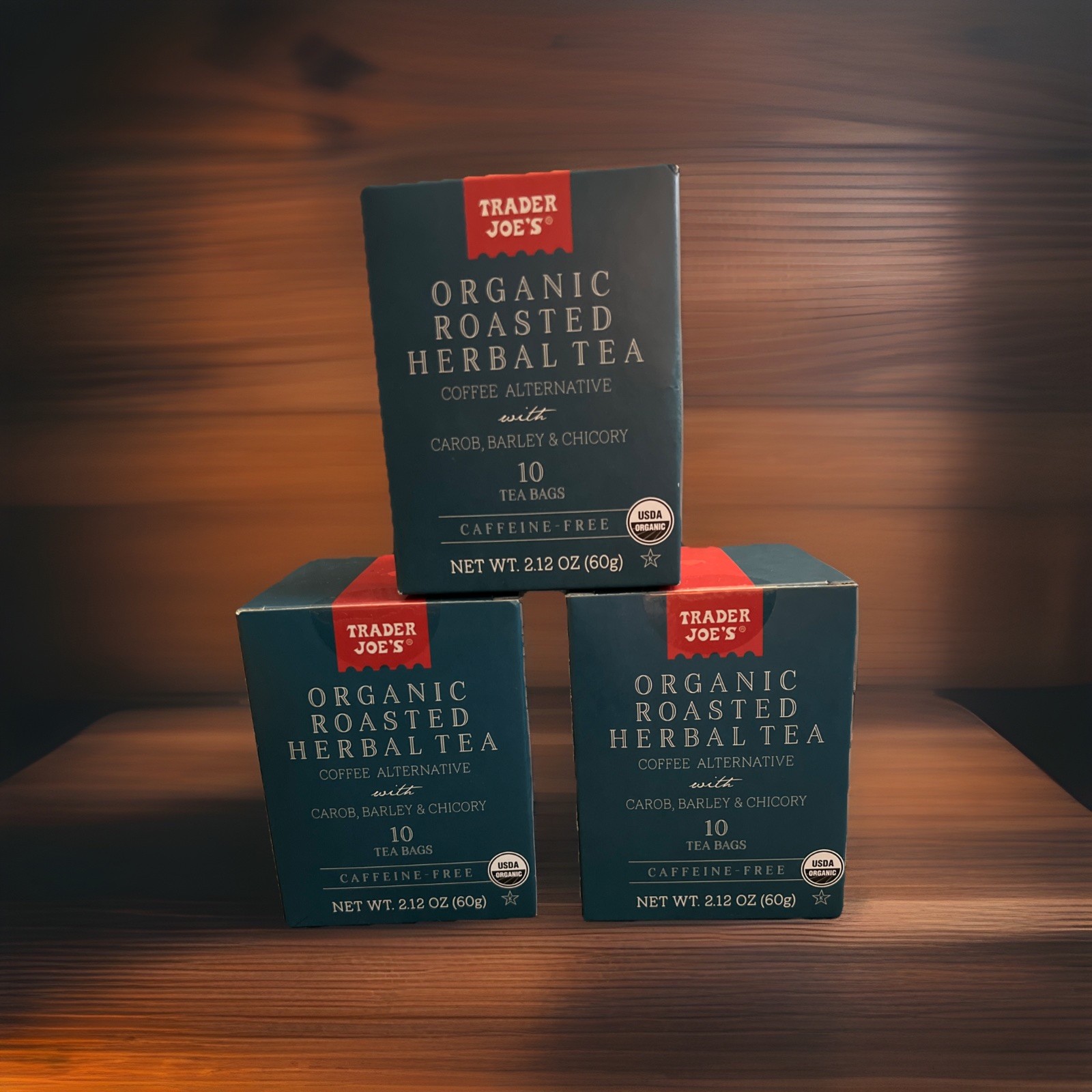 Trader Joe’s Organic Roasted Herbal Tea 10 Bags/3 Boxes Vegan Coffee Alternative