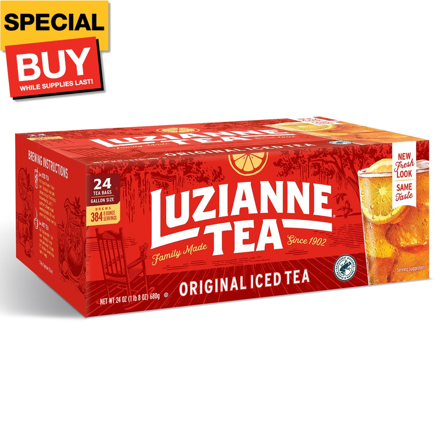 Unsweetened Iced Tea Bags, Gallon Size, 24ct Box (Pack of 1)