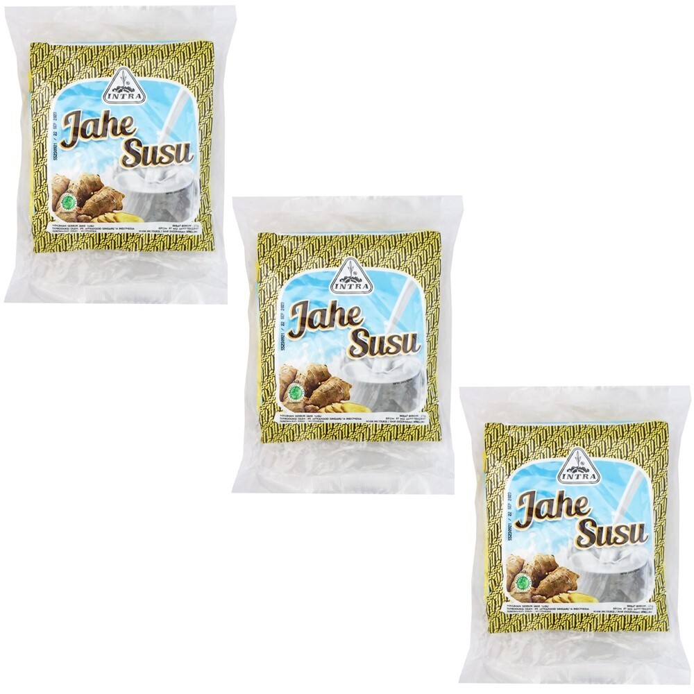 Intrafood Indonesia Ginger Milk Tea Jahe Susu (26g x 5sachets) Pack of 3