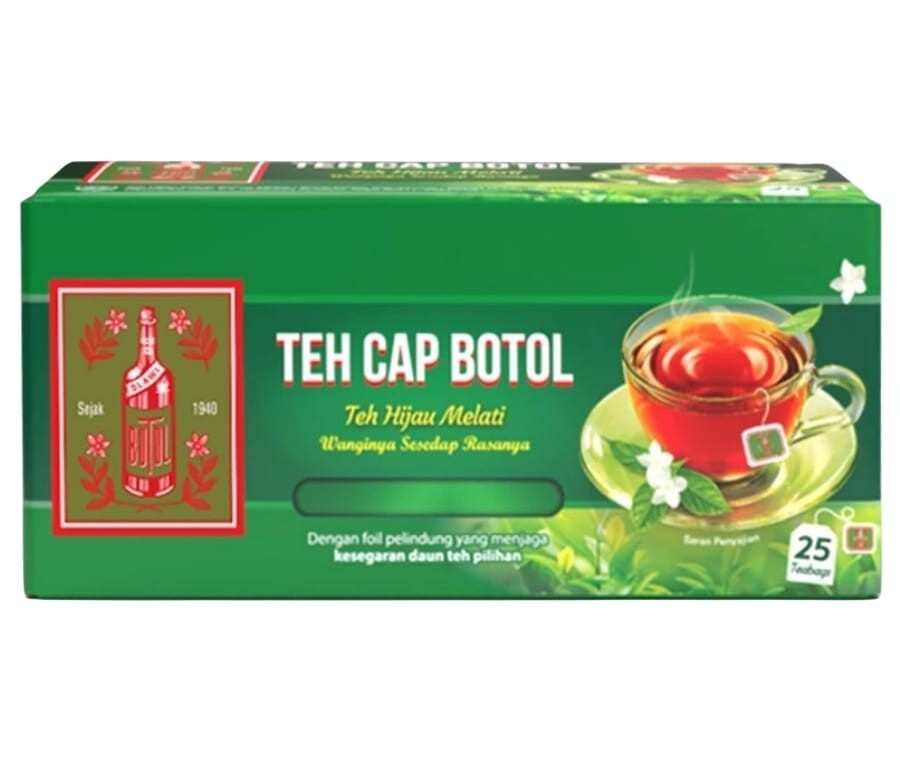 Teh Cap Botol, Teh Hijau Melati, 25 Teabags (Pack of 1)